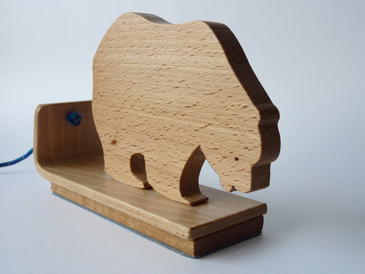 Jouet à tirer en bois massif Ours