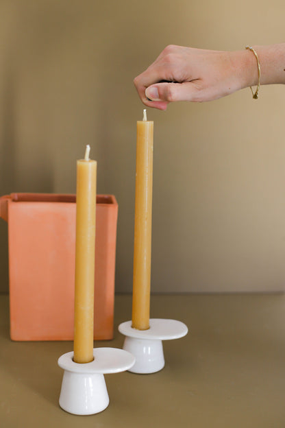 Duo de bougeoirs en céramique fait main, Collection "Chimera"